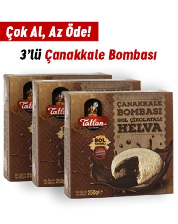 3'lü Çikolatalı Çanakkale Bombası