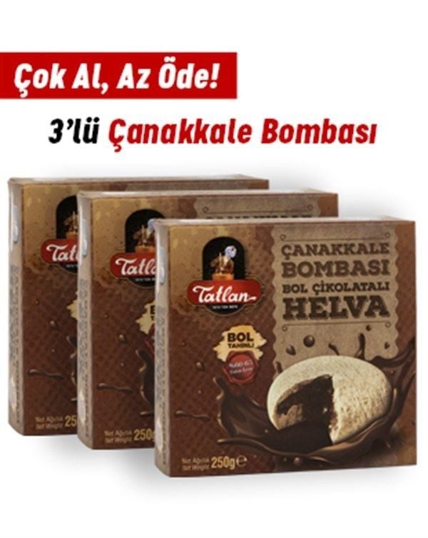 3'lü Çikolatalı Çanakkale Bombası