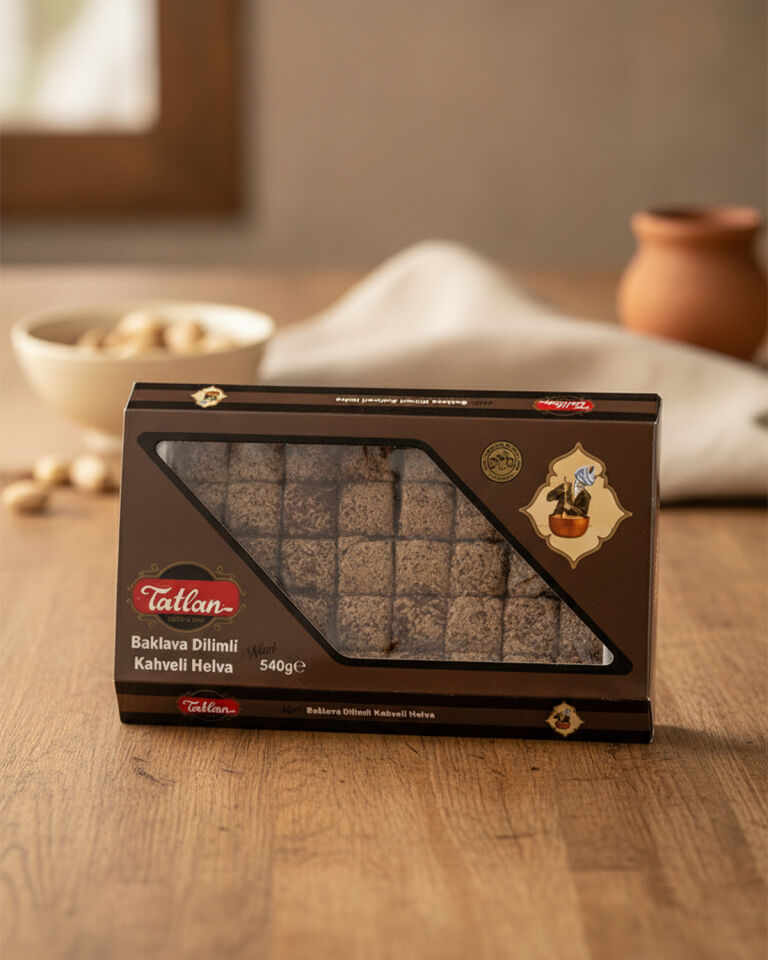 Kahveli Mini Baklava Dilimli Helva 540gr