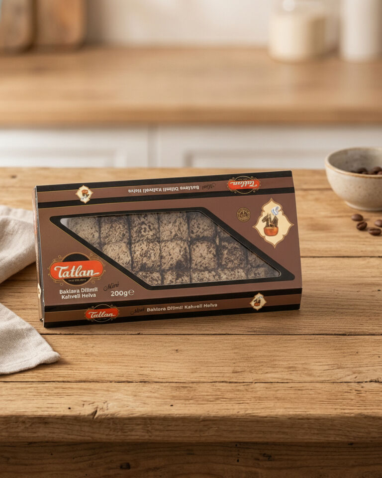 Kahveli Mini Baklava Dilimli Helva 300gr
