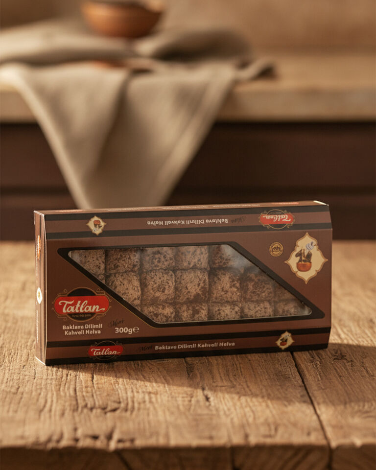 Kahveli Mini Baklava Dilimli Helva 300gr