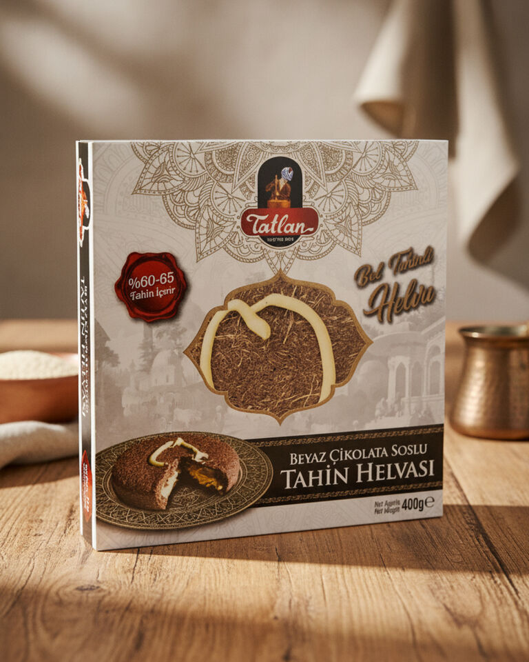 Tatlan Beyaz Çikolata Soslu Tahin Helvası 400gr